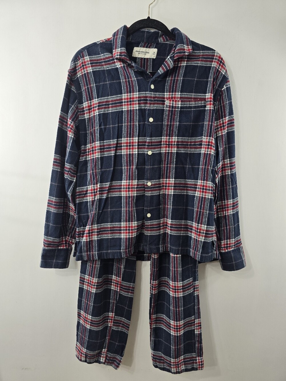 Abercrombie & Fitch Soft A&F Sleep Plaid Long Sleeve Fall Winter Pajamas Size M